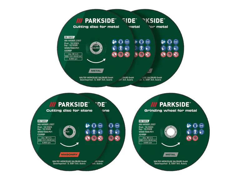 PARKSIDE® Zestaw skjæreskive, avgradingsskive, diamantskjæreskive, Ø 230 mm