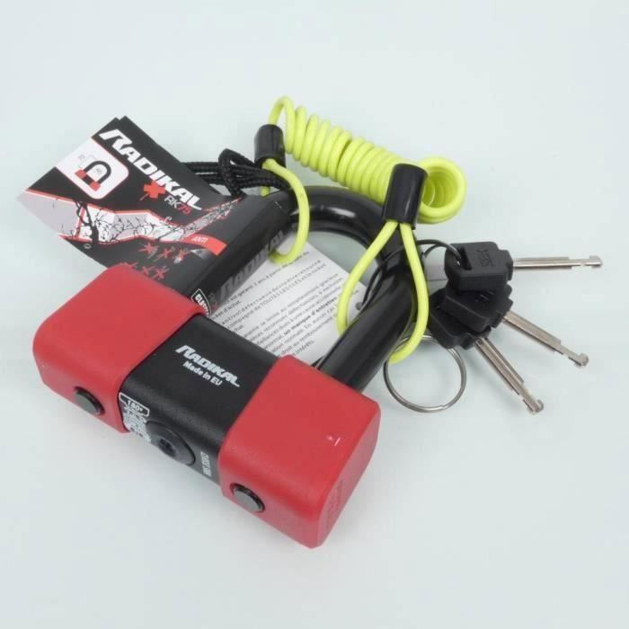 RADIKAL RK75 SRA-rated U-lock disc lock for motorcycle and scooter insurance