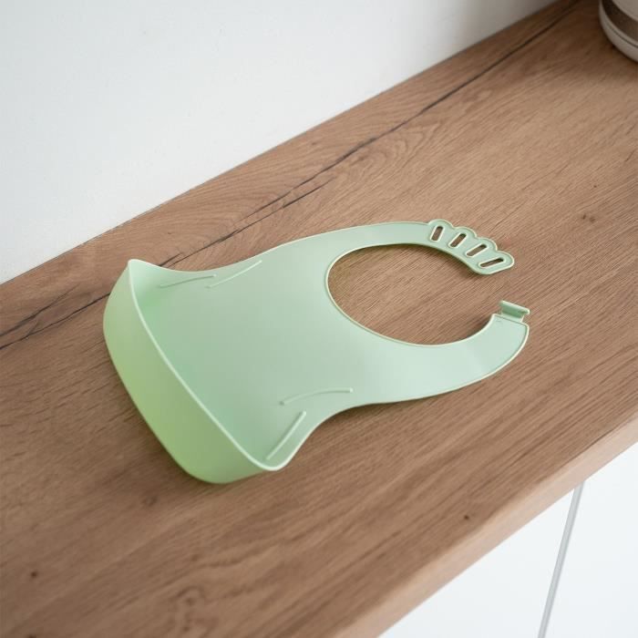 Set di 2 bavaglini - THERMOBABY - BIBOU - Verde celadon e Grigio charm - Regolabili e impermeabili