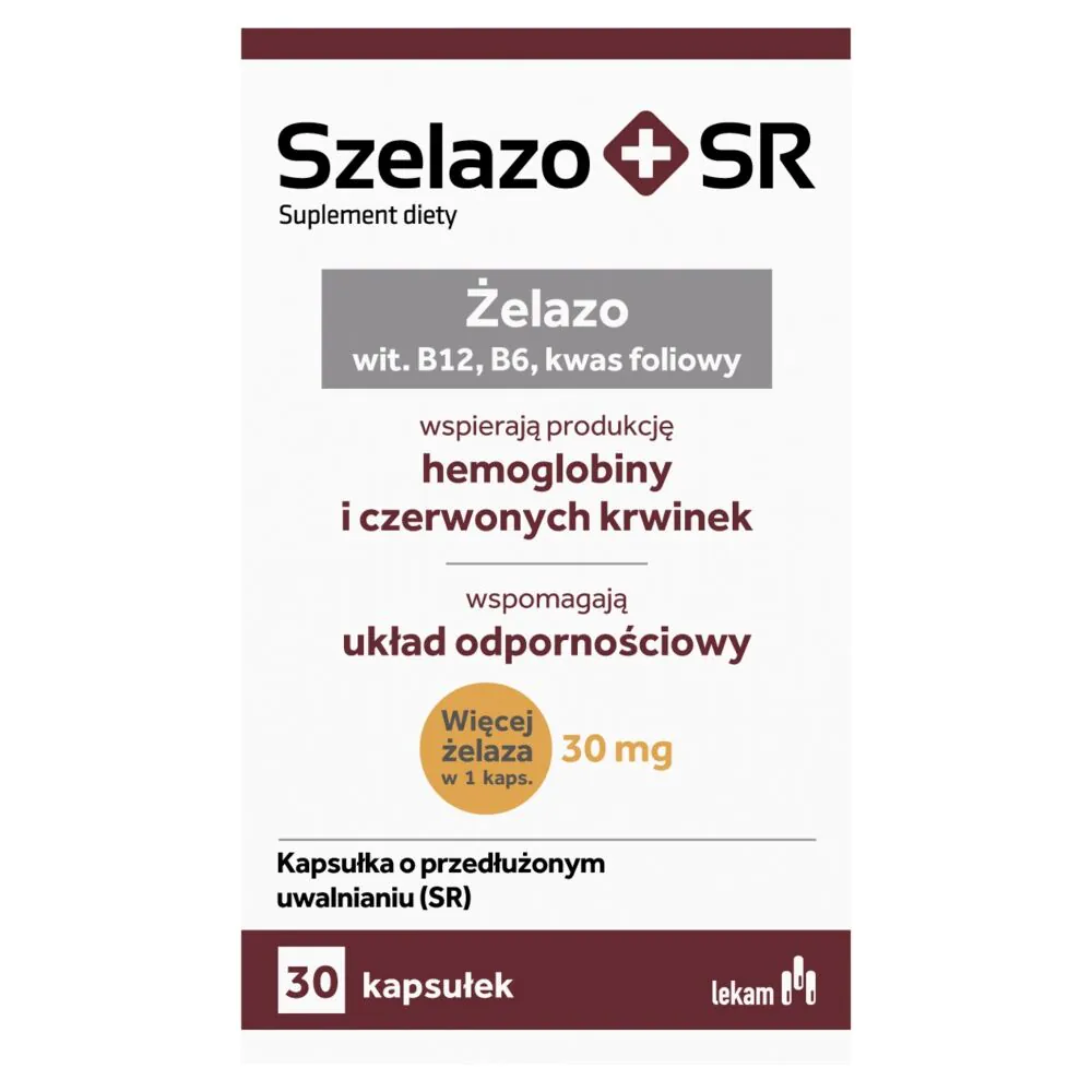 Szelazo+ SR, Suplement diety z żelazem i witaminami, Kapsułki