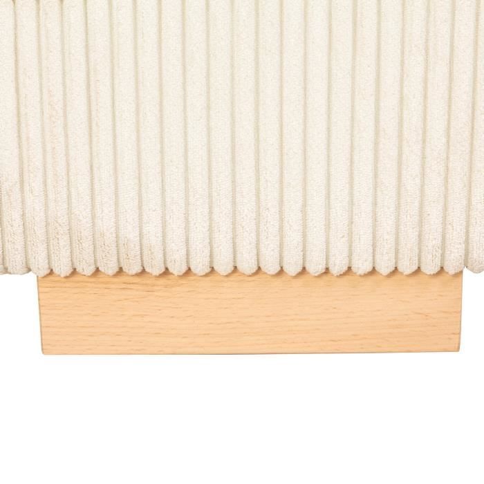 Sofá cama esquinero reversible DAYTONA de 5 plazas - Pana beige - Compartimento de almacenamiento - Ancho 260 x Alto 94 x Profundidad 216 cm