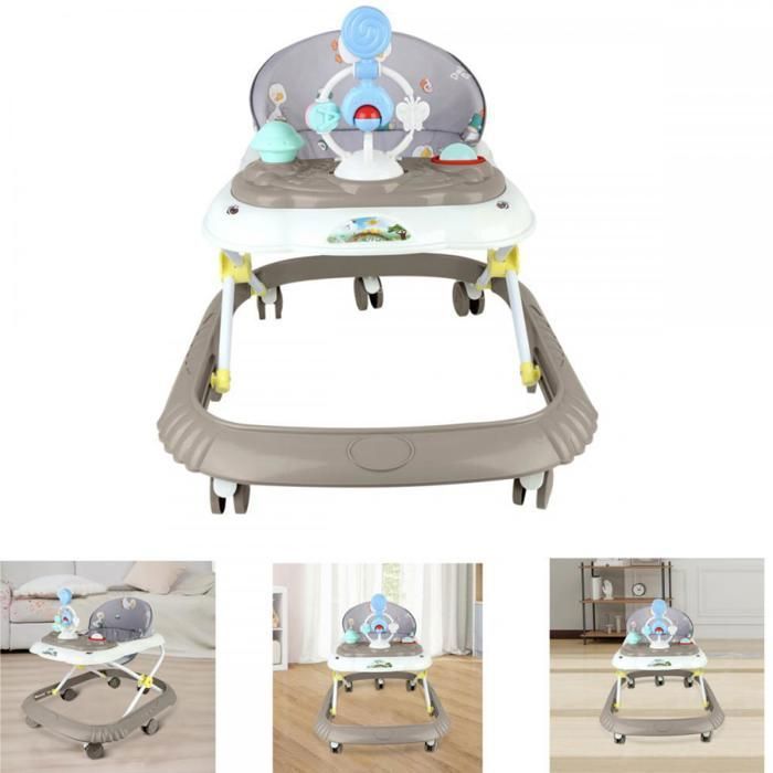 Andador convertible marrón para bebé - MIPAN - Antivuelco - Primer andador del bebé - Para uso en interiores y exteriores