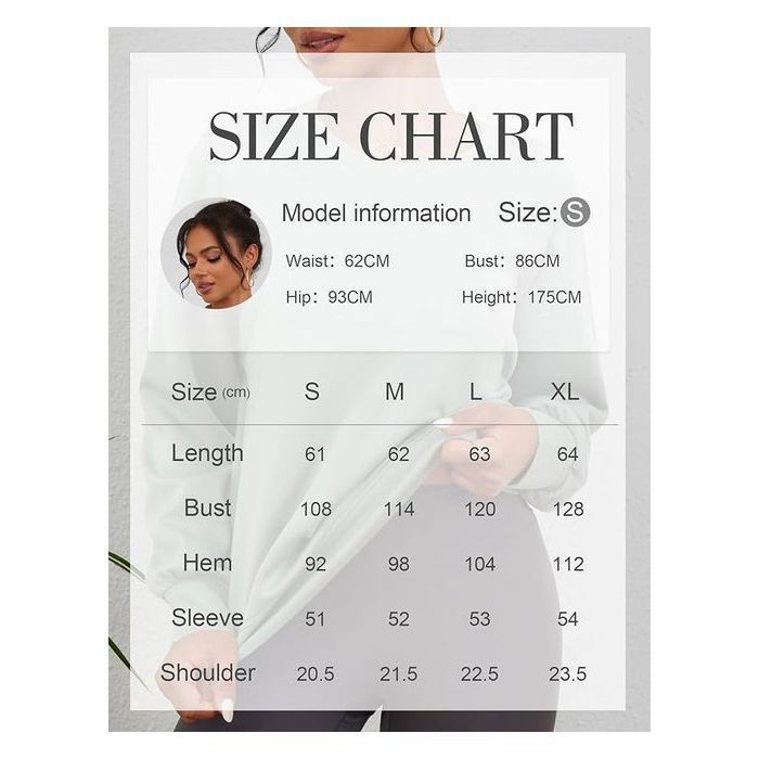 Women's Oversized Long Sleeve Sporty Short Sweatshirt, Blue, Size L, Casual Pullover, Round Neck and Dropped Shoulders, Soft and Breathable