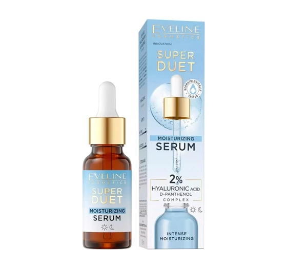Eveline Cosmetics Super Duet nawilżające serum do twarzy z 2% kwasem hialuronowym 18 ml