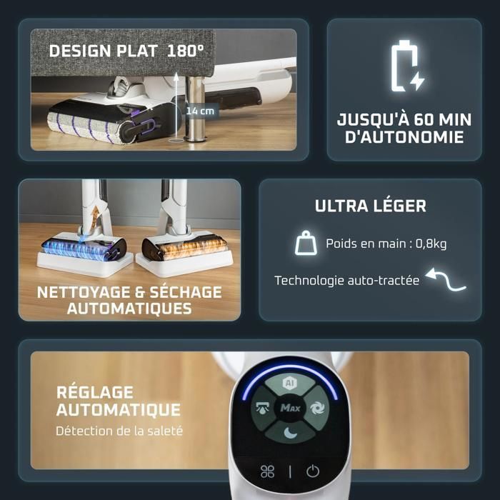 Rowenta X-Clean 10, draadloze stofzuiger en wasmachine, 60 min, reinigt in één keer GZ7035WO