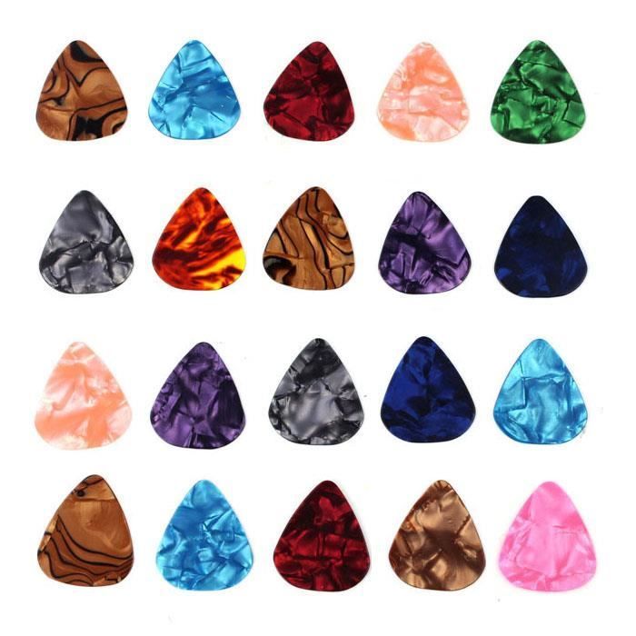 20x 0.71mm Colored Celluloid Guitar Picks for Bass Guitar 0L422A_2942