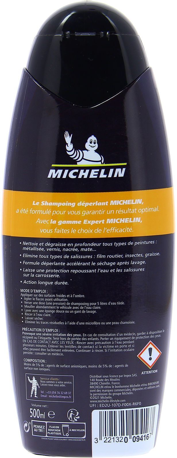 Shampoo - MICHELIN - Idrorepellente professionale per auto - Asciugatura rapida