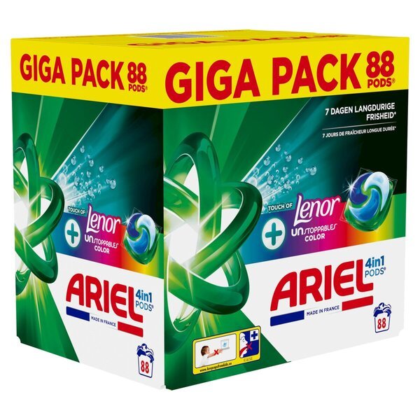 Ariel + Touch of Lenor Unstoppables Color 4-v-1 kapsule<br>88 kosov