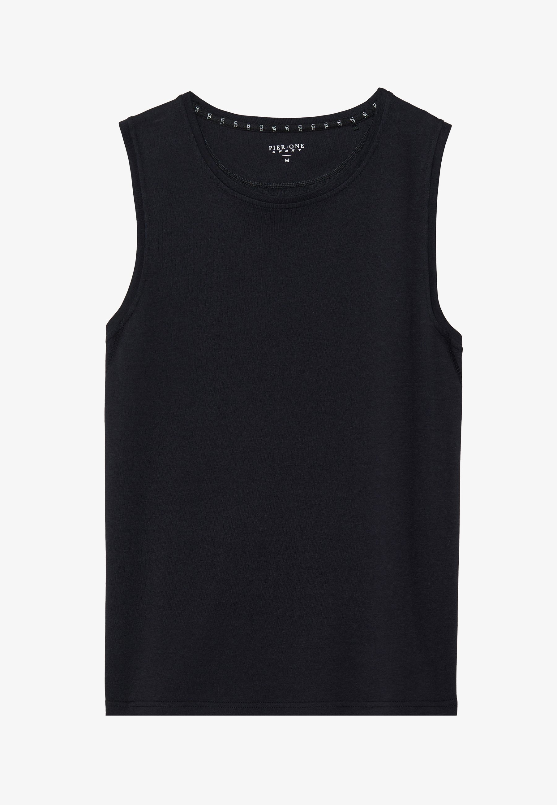Pier One Sport QUICK DRY MOUWLOOS SPORT T-SHIRT - Top - zwart