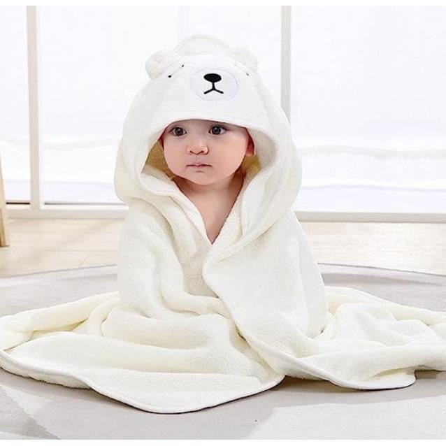 Serviette À Capuche pour Bébé Cape de Bain Bébé À Capuche Serviette de Bain Bebe Cape de Bain Bebe Doux Avec Gant de Toilette Bebe