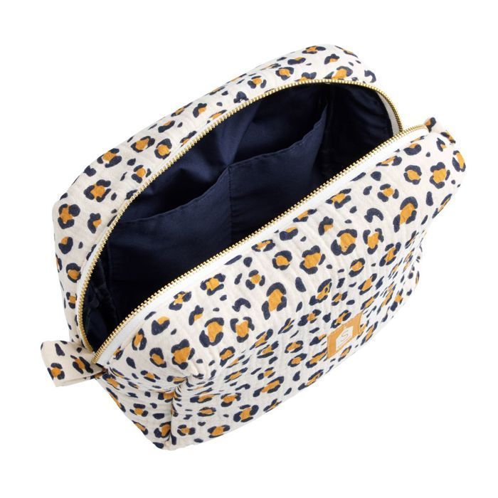 Trousse de toilette en gaze de coton imprimé léopard - LEOPARD