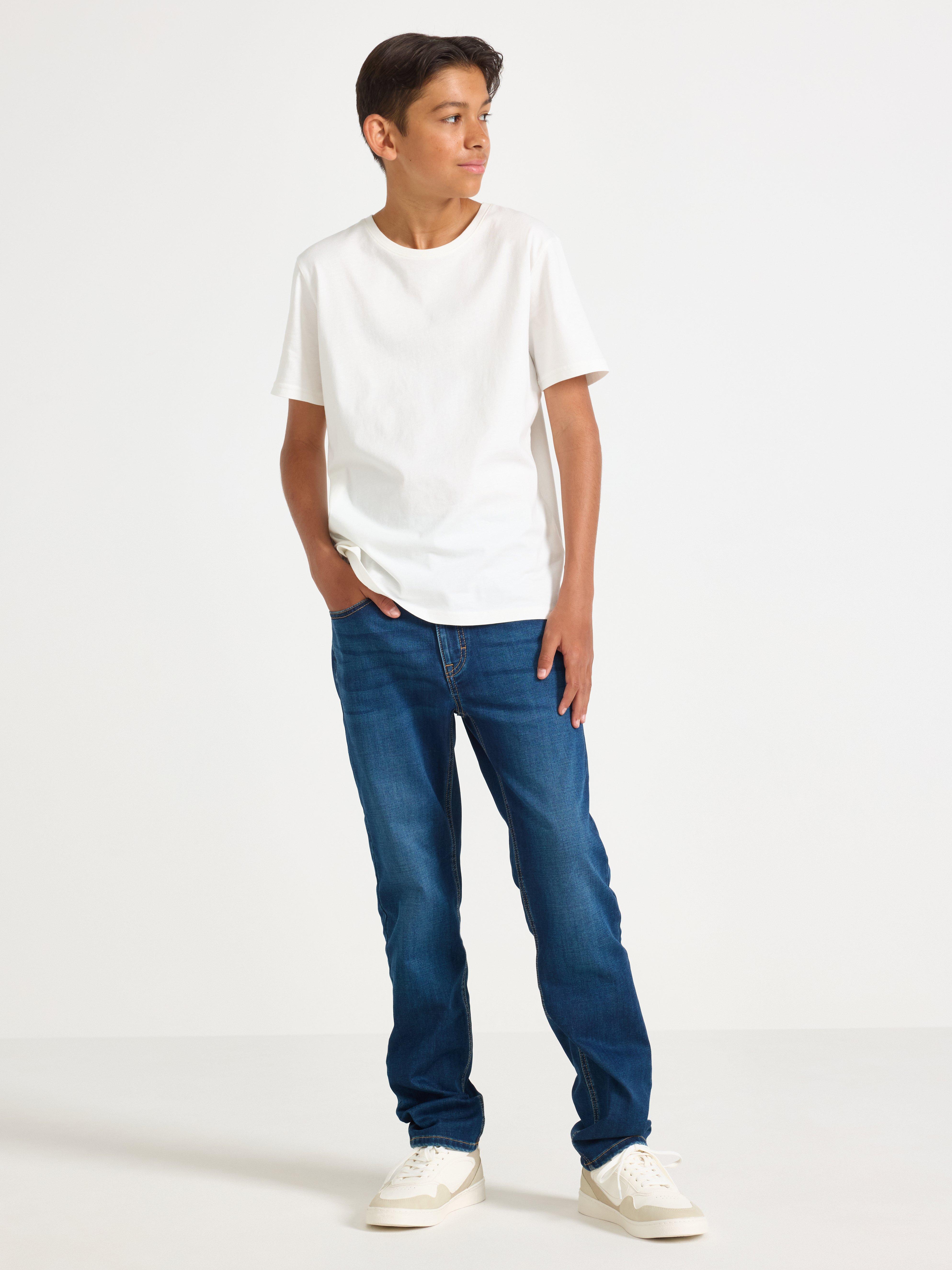 STAFFAN Jeans rectos de corte regular, mezclilla oscura