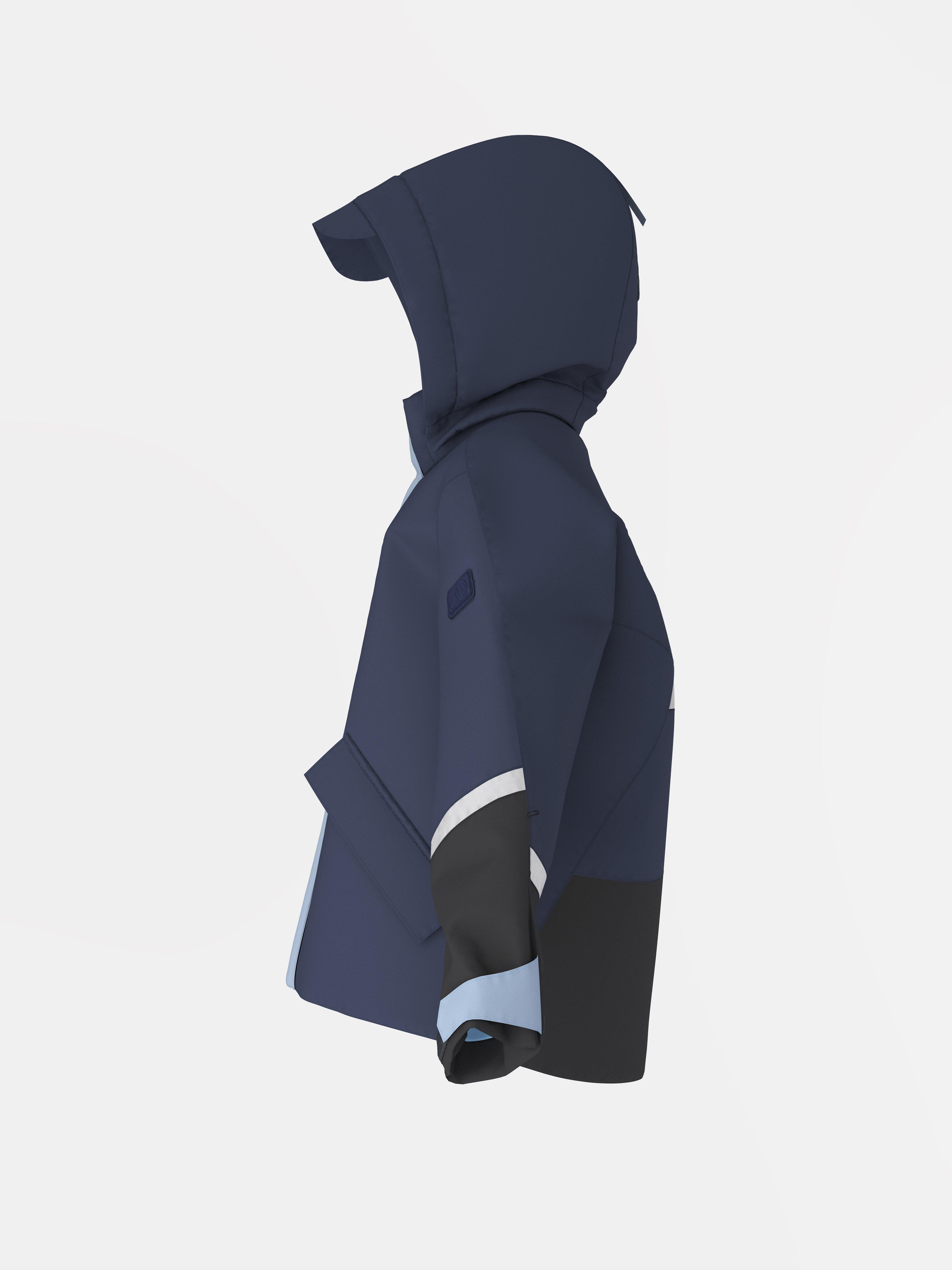 Chaqueta impermeable con mangas ajustables – Ropa deportiva infantil azul marino oscuro