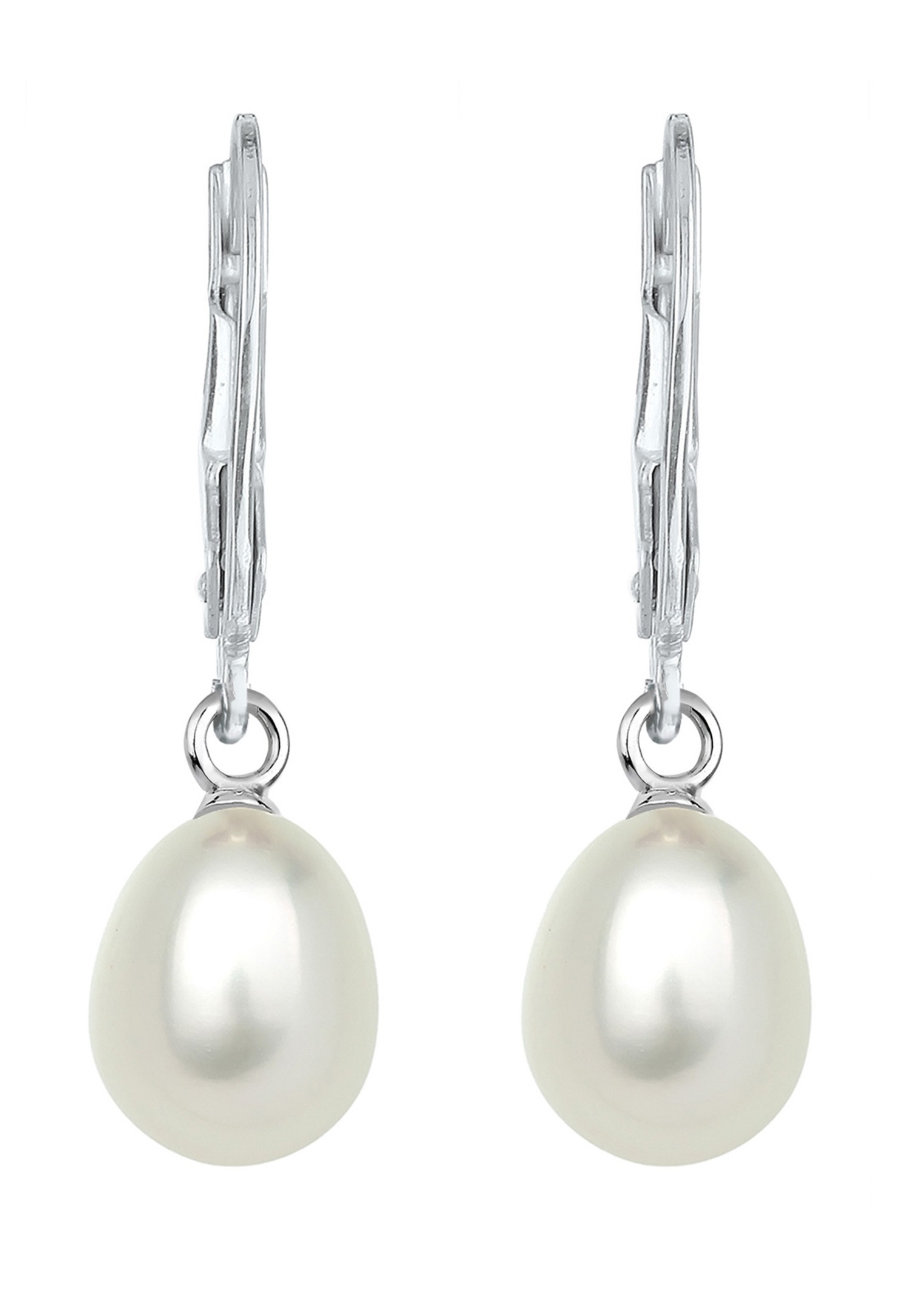 Elli Femmes Pendentif d'oreilles Basique Classique avec Perle de Culture d'Eau Douce en Argent Sterling 925