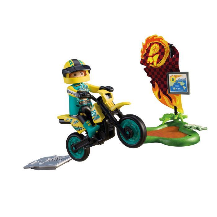Playmobil 72065 Motocross, Racevoertuig, 21 onderdelen, Bestuurder & Accessoires, Leeftijd 4+