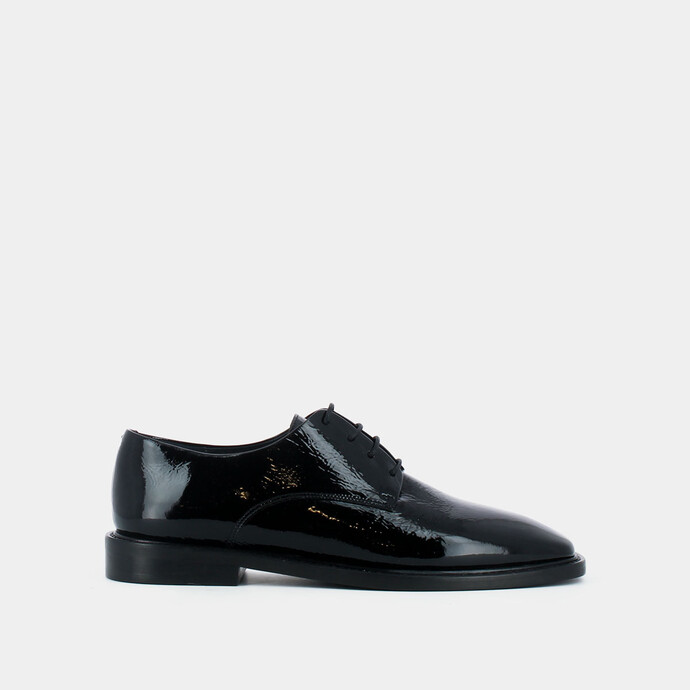 Derbies  en cuir plissé noir