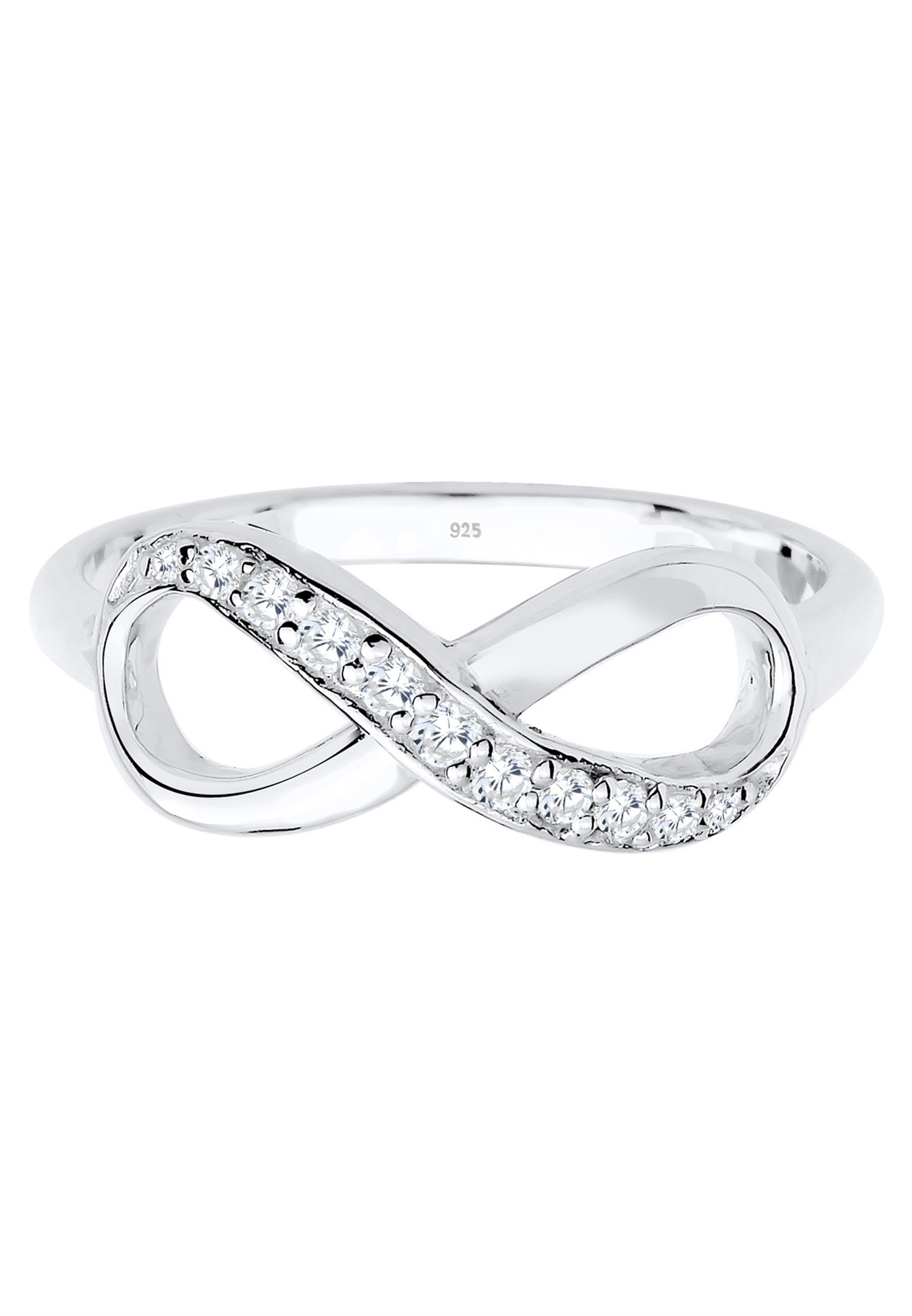 Elli Femmes Symbole Infinité Tendance Éternité avec Cristaux de Zirconium en Argent Sterling 925