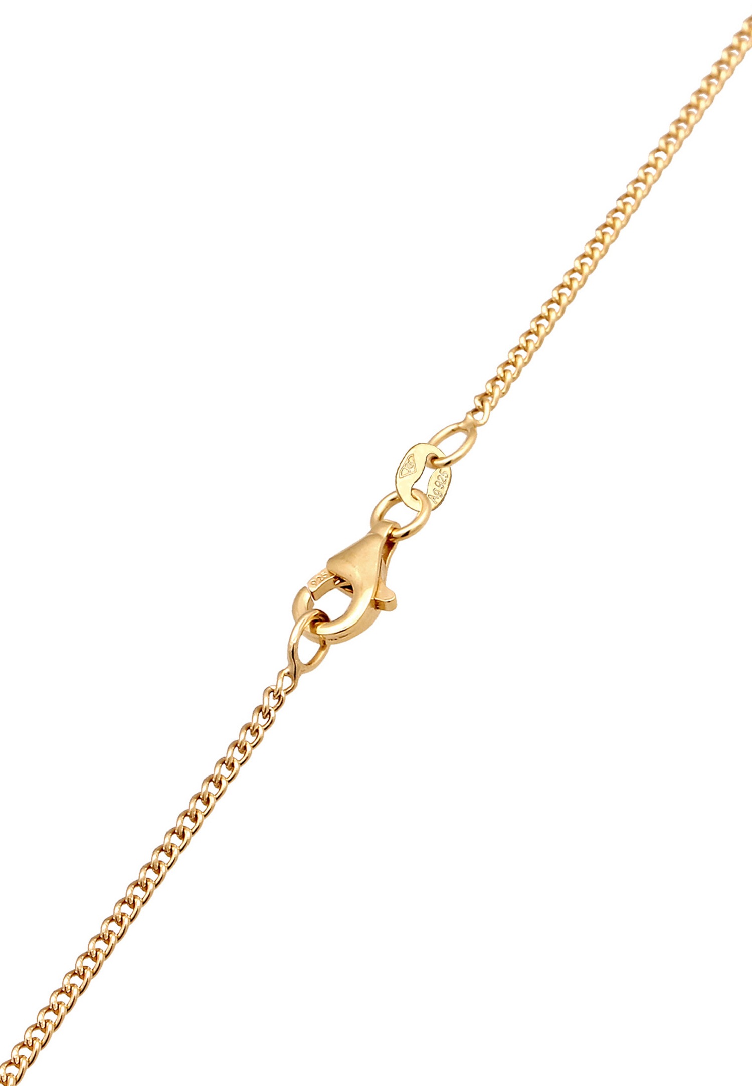 Elli Elli Collier Femme Lettre Pendentif Cristaux de Verre Xilion Cut Blanc 925 Argent Sterling Plaqué Or 45cm