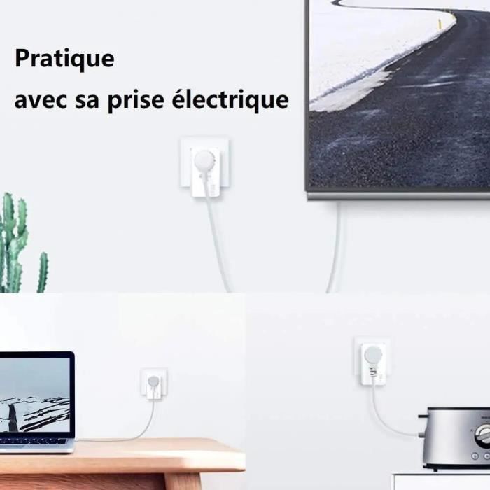 CPL 1000 Mbps - TP-Link TL-PA7027P KIT(FR) - Prise CPL avec 2 Ports Ethernet Gigabit et Prise Intégrée - Boitier CPL Kit de 2