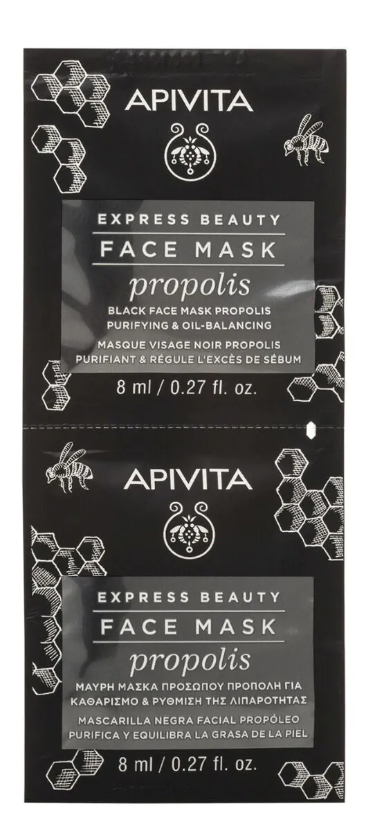 Apivita Express Beauty Oczyszczająco-Regulująca Czarna Maseczka do twarzy Propolis