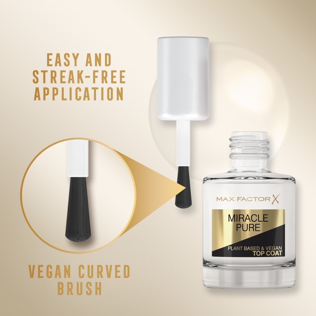 Max Factor Top Coat Miracle Pure veganski lak za nokte - 12 ml