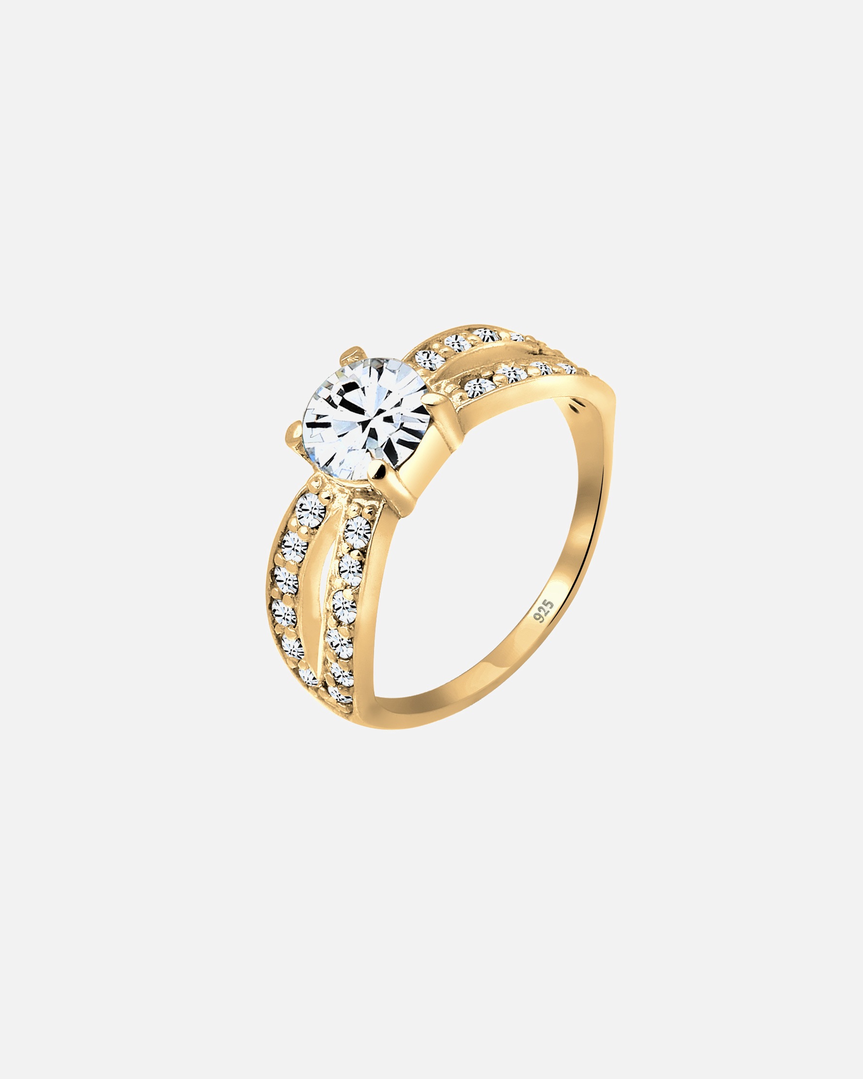 Elli Femmes Solitaire Glamoureux avec cristal en argent sterling 925