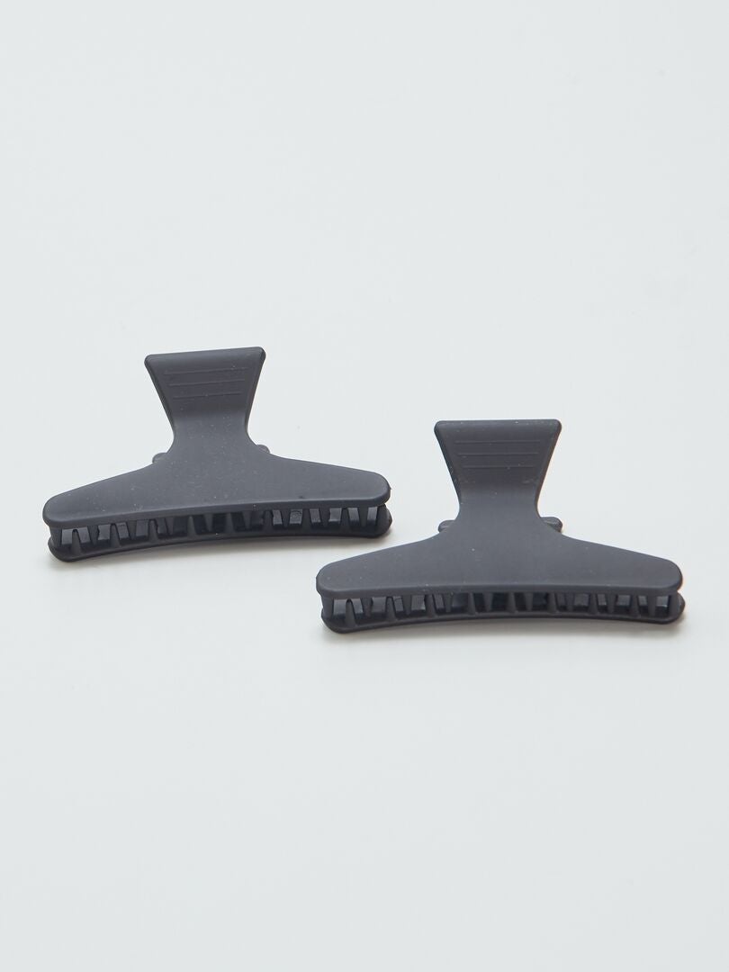 Juego de 2 pinzas para el cabello negras - NEGRO