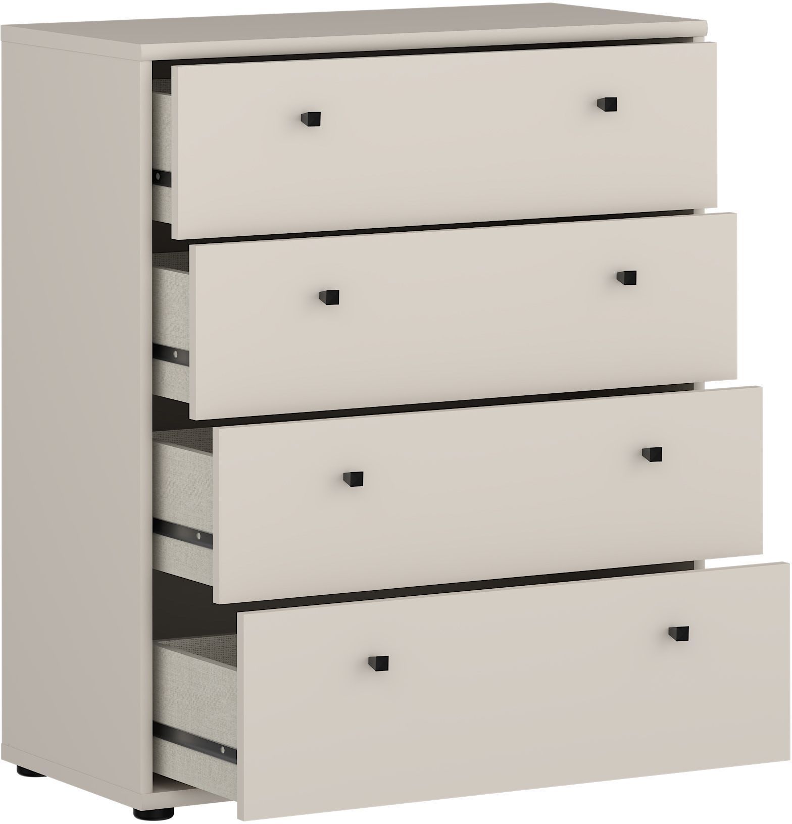 Commode TEMPRA 4 Tiroirs - Décor cachemire – L 73,7 × P 34,8 × H 85,5 cm