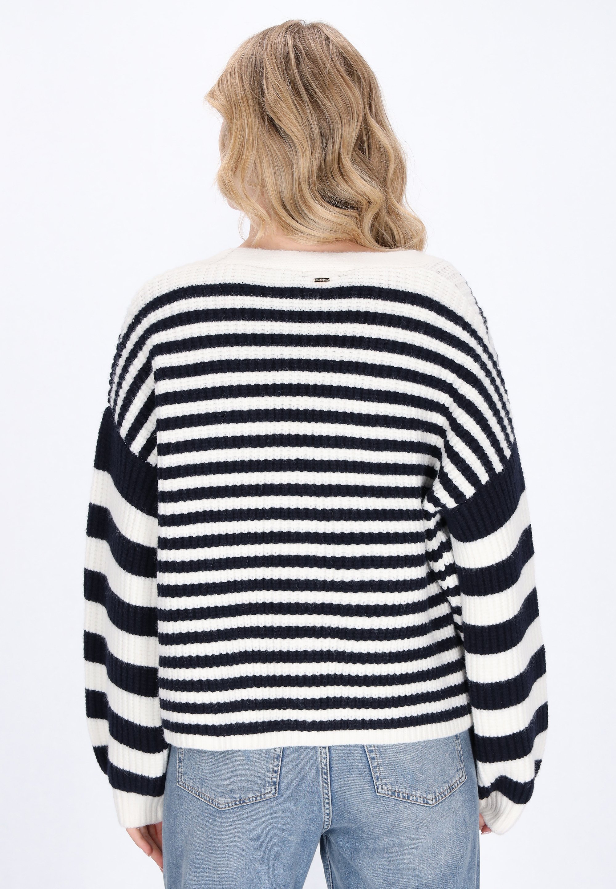 DreiMaster Cardigan - marine offwhite
