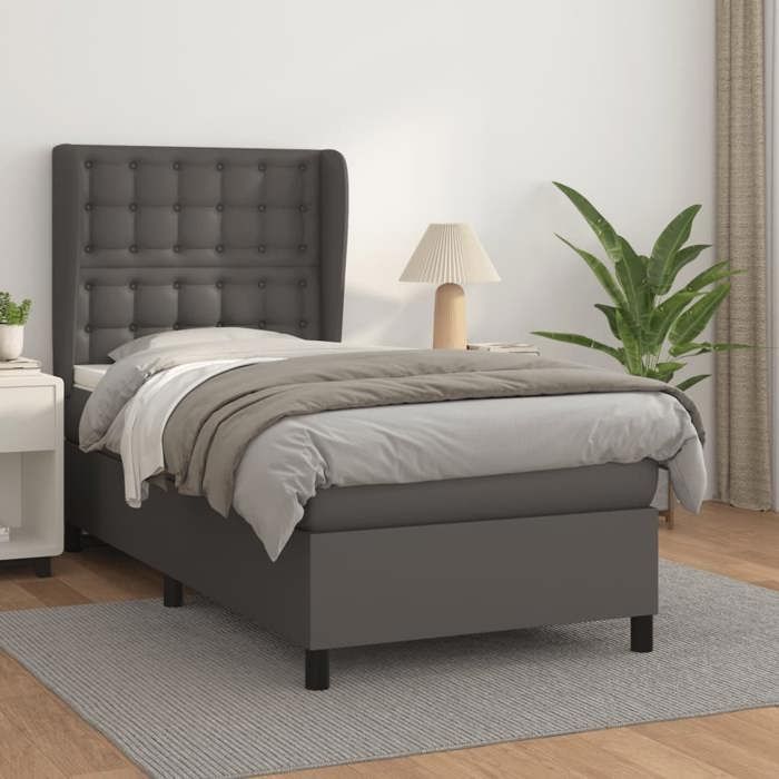 Slatted bed base with mattress - Maison Exclusive - Faux leather - 80x200 cm - Maximum relaxation