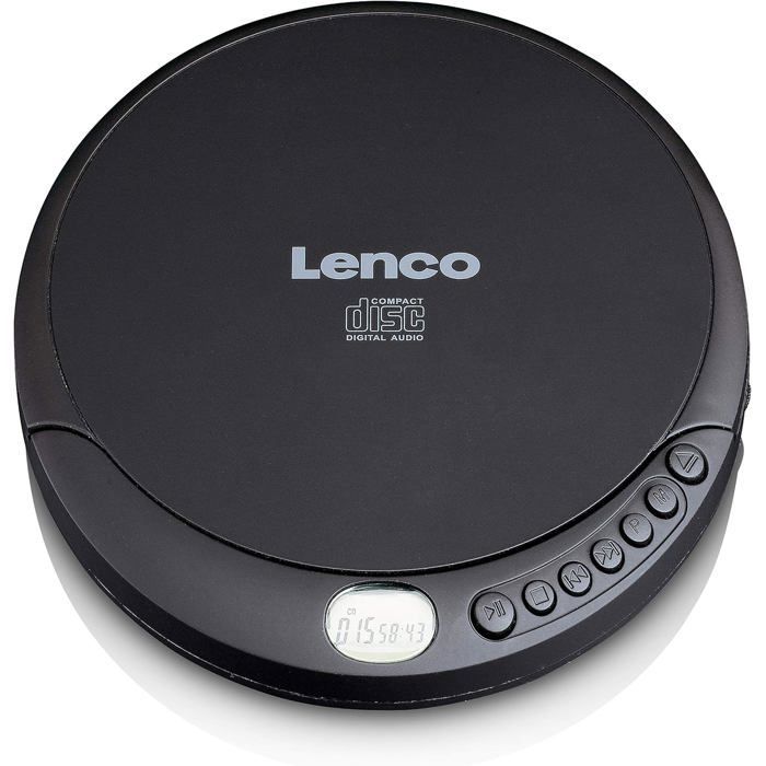 Reproductor de CD portátil - ZGEER - CD-010 - Negro - 13,7 x 14,8 x 2,4 cm - Compatible con auriculares y altavoces - Conectividad USB