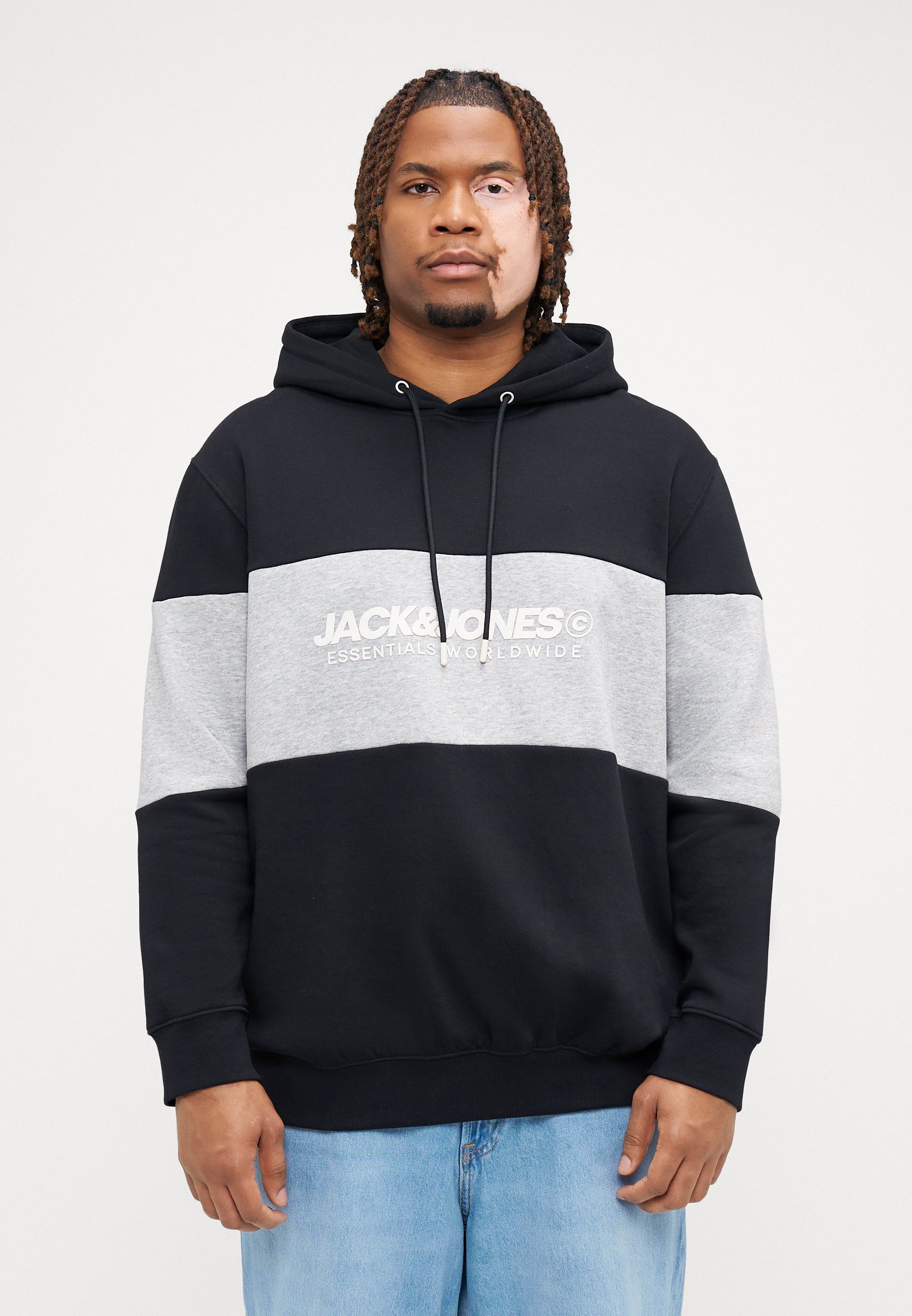 Sweat à capuche Jack & Jones JJELEGACY BLOCKING - Noir