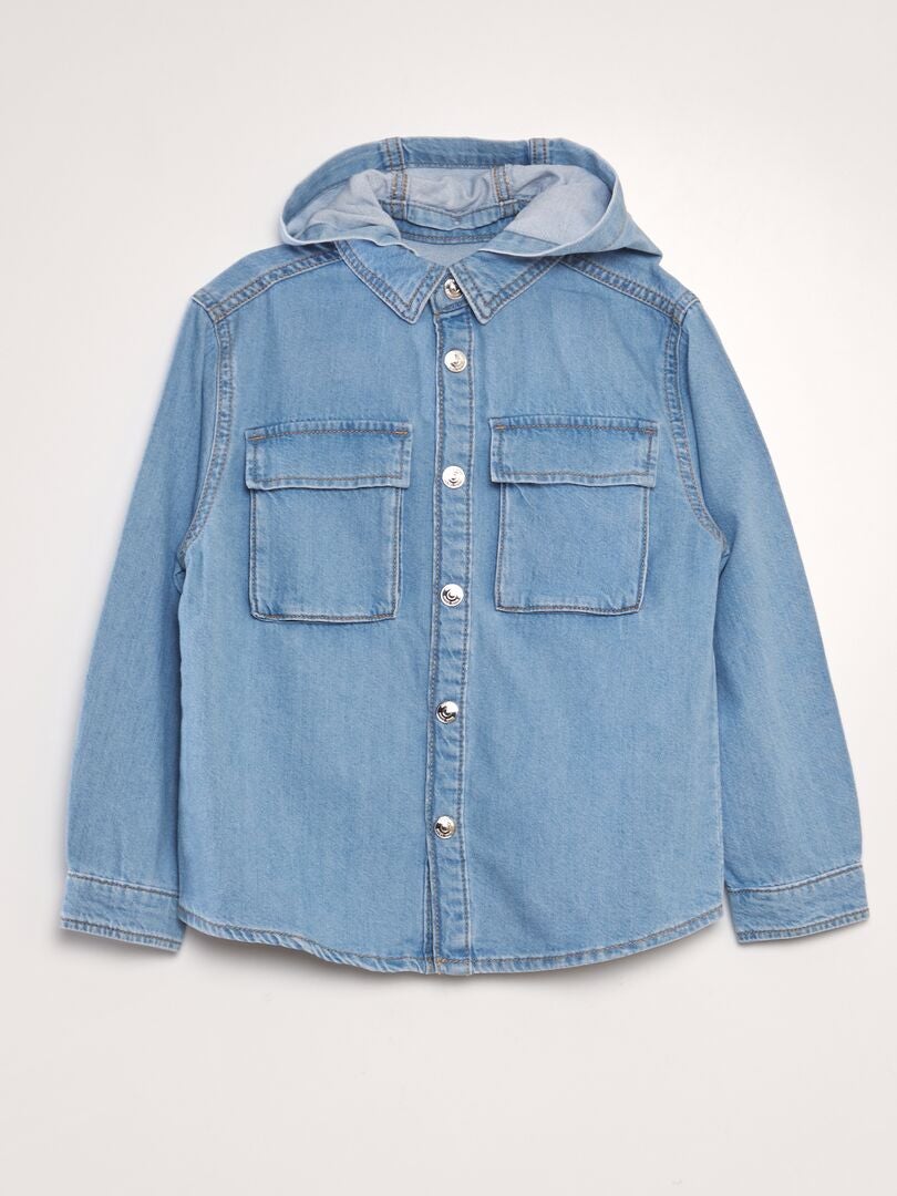 Camisa vaquera con capucha - AZUL