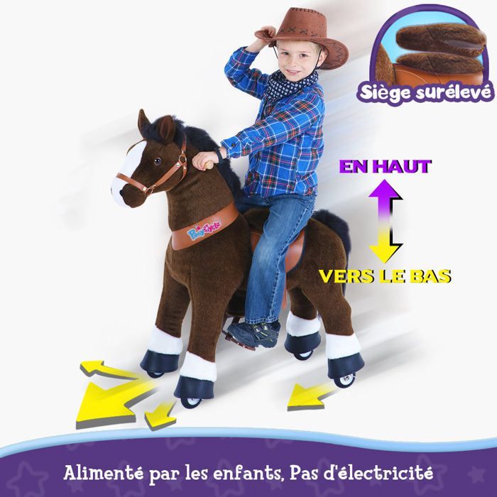 Rocking Horse Toy PonyCycle Model U Dark Brown with Brake and Sound Size 3 for 3-4 year olds