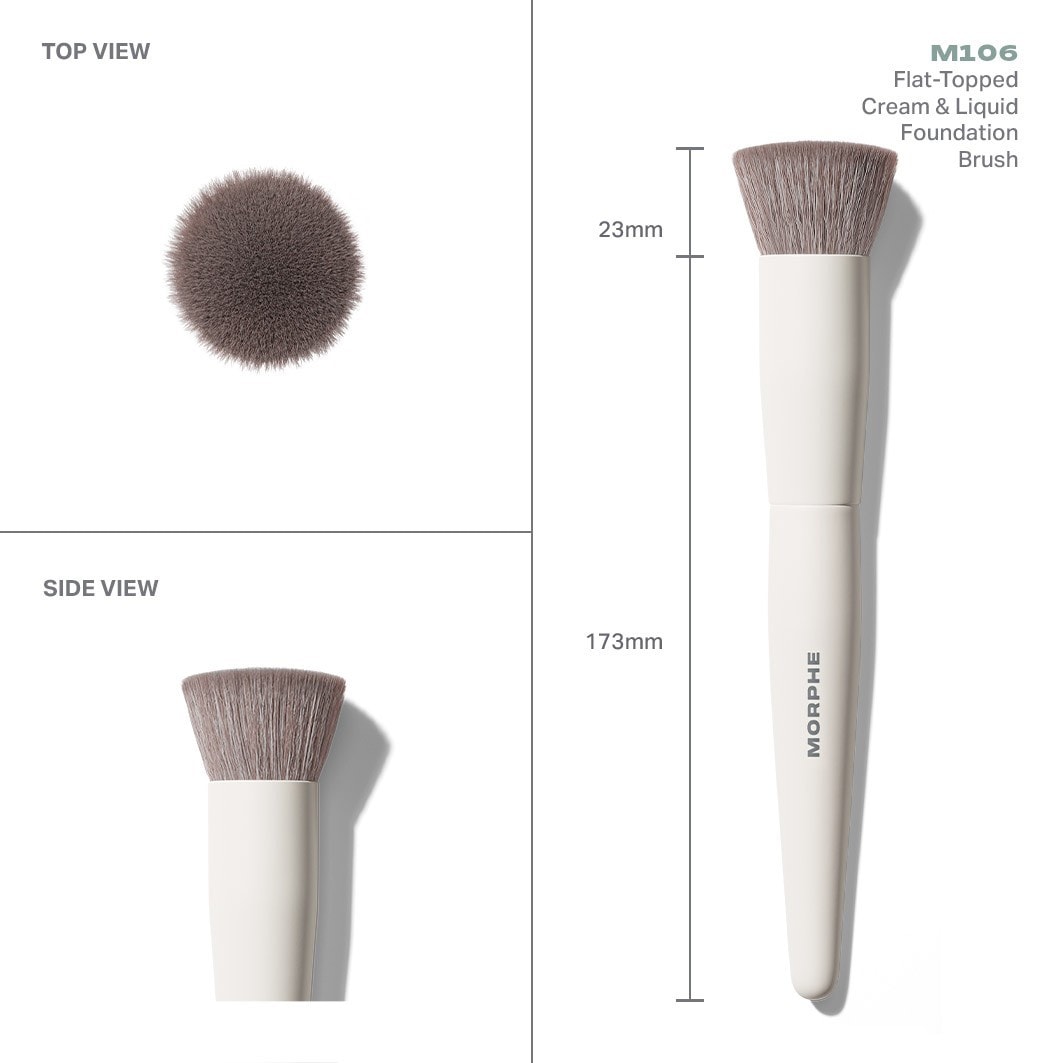 Brocha para base Morphe M106, brocha plana para bases en crema y líquidas – 1 unidad