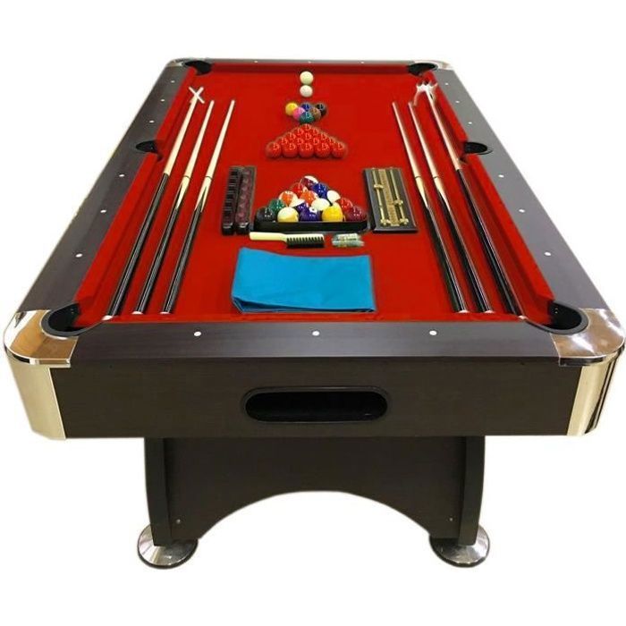 Mesa de bilhar americana RED DEV - 7 pés - Tamanho regulamentar - Robusta e durável