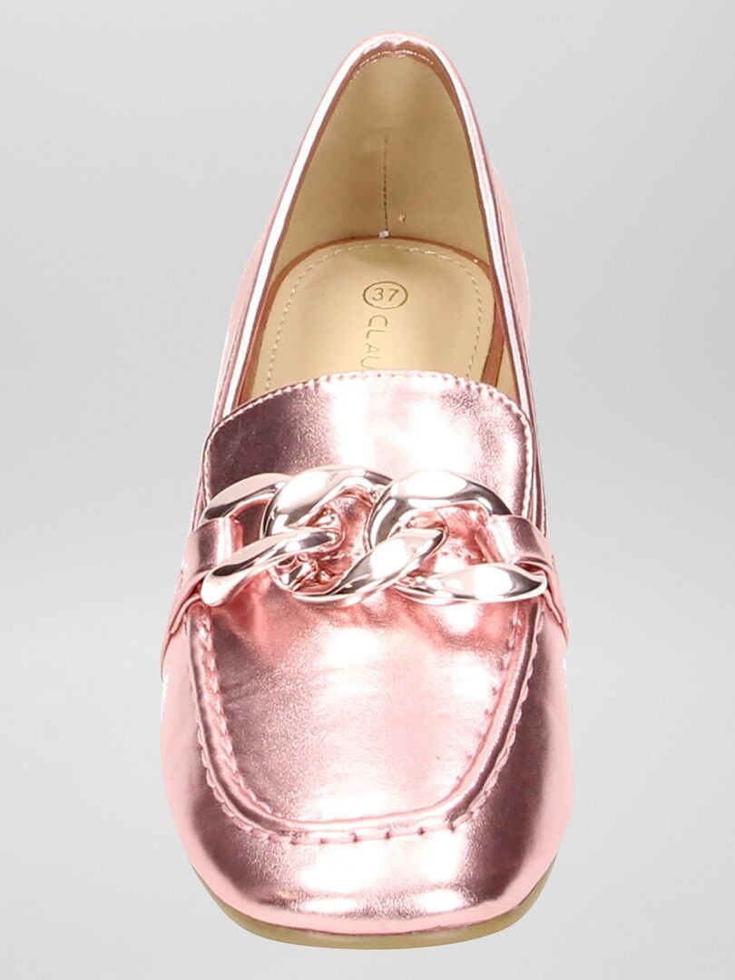 Mocassins met hak - BEIGE