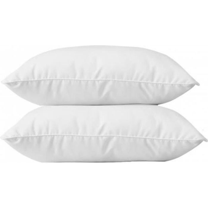 Oreiller - Blanc - 60x60 cm - Mémoire de forme - Déhoussable - Antibactérien