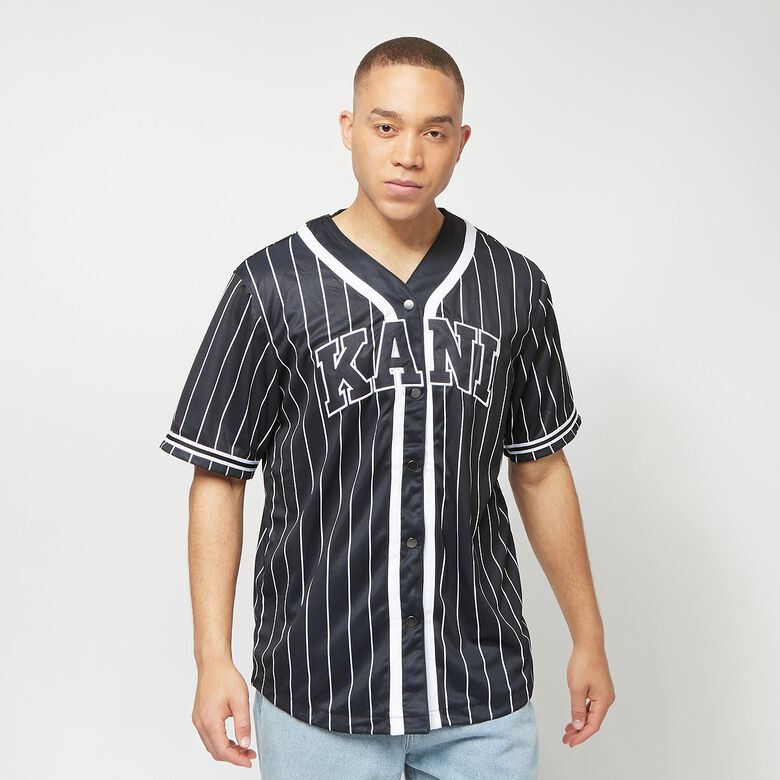 Maglietta da baseball a righe sottili con grazie