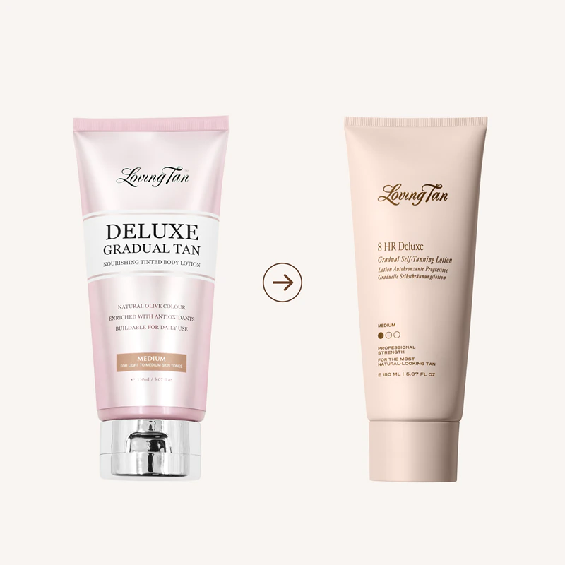 Loving Tan Deluxe Autobronzeador Gradual: Loção corporal nutritiva que intensifica o seu bronzeado.