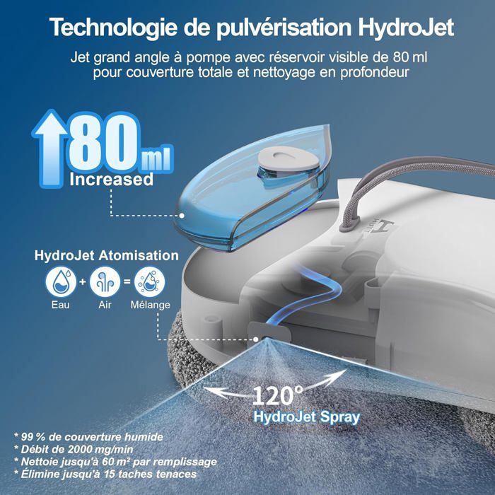 HUTT S55 Pro Fensterputzroboter, 6500 Pa Saugkraft, 3D-Schwimmpads, Slam 4.0 Navigation, 80-ml-Tank