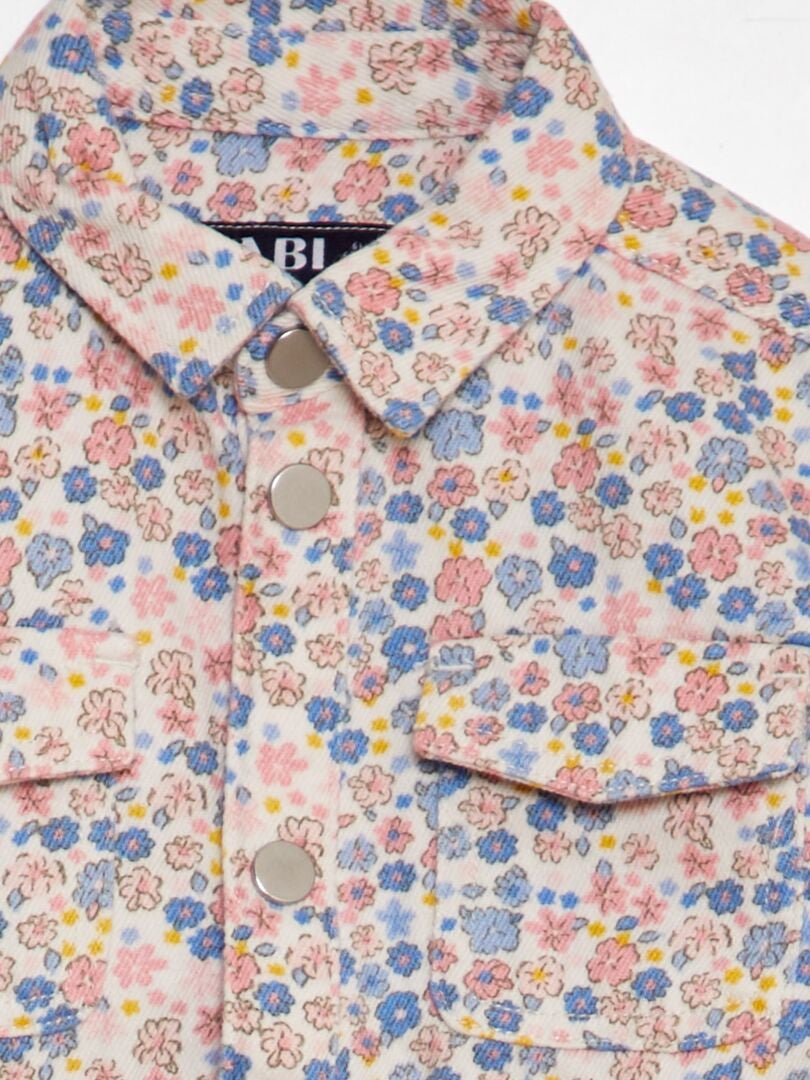 Sobretudo de algodão estampado - BRANCO