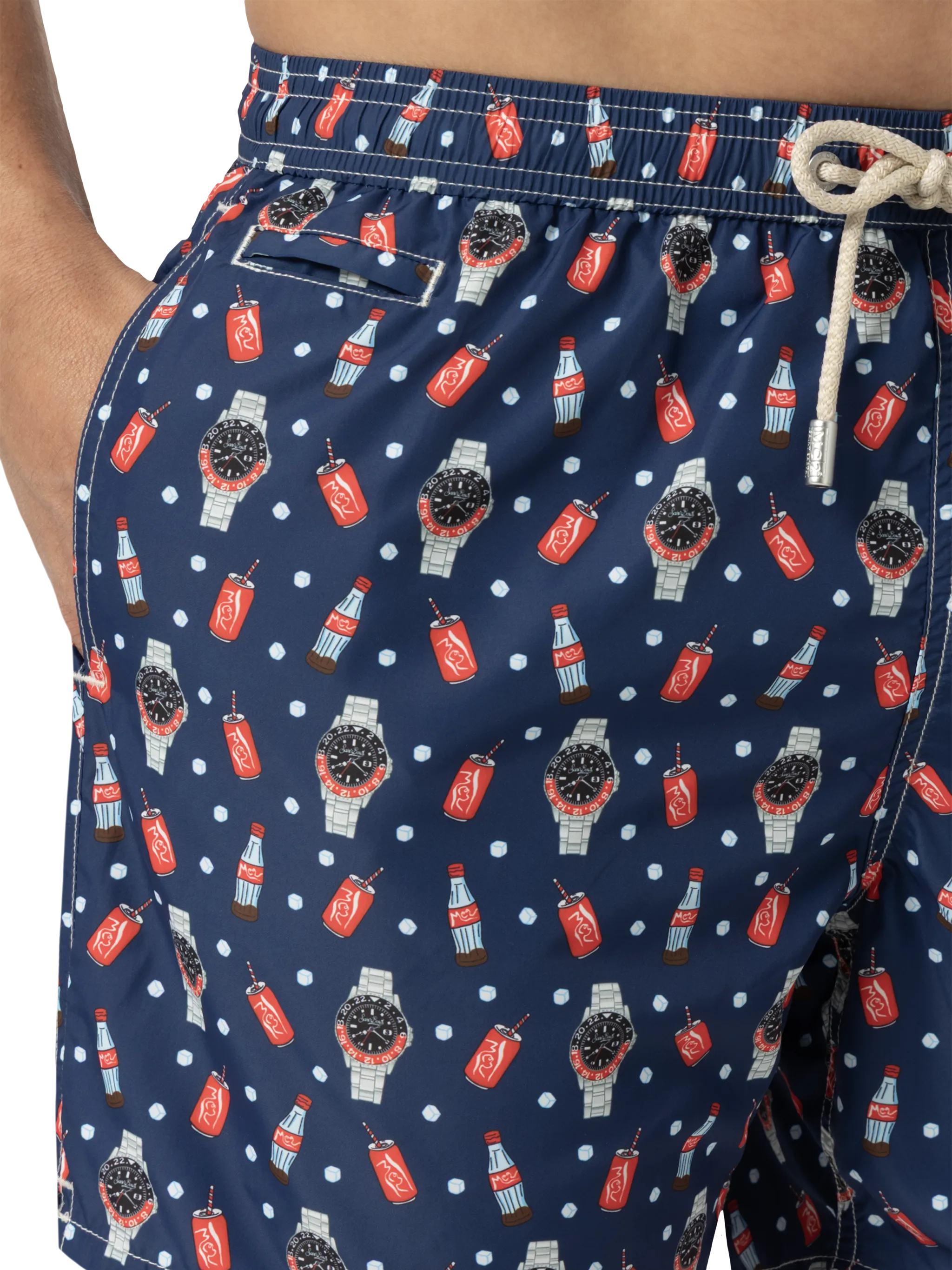 Zwemkleding met verlichtingseffect in lichtgewicht stof met klokprint.