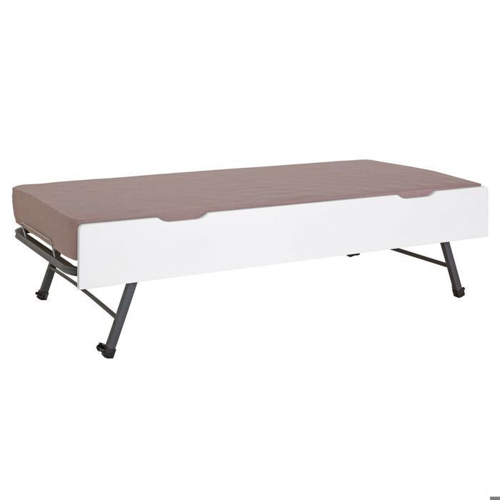 Base letto estraibile Romy White 90x190 cm con pannello frontale