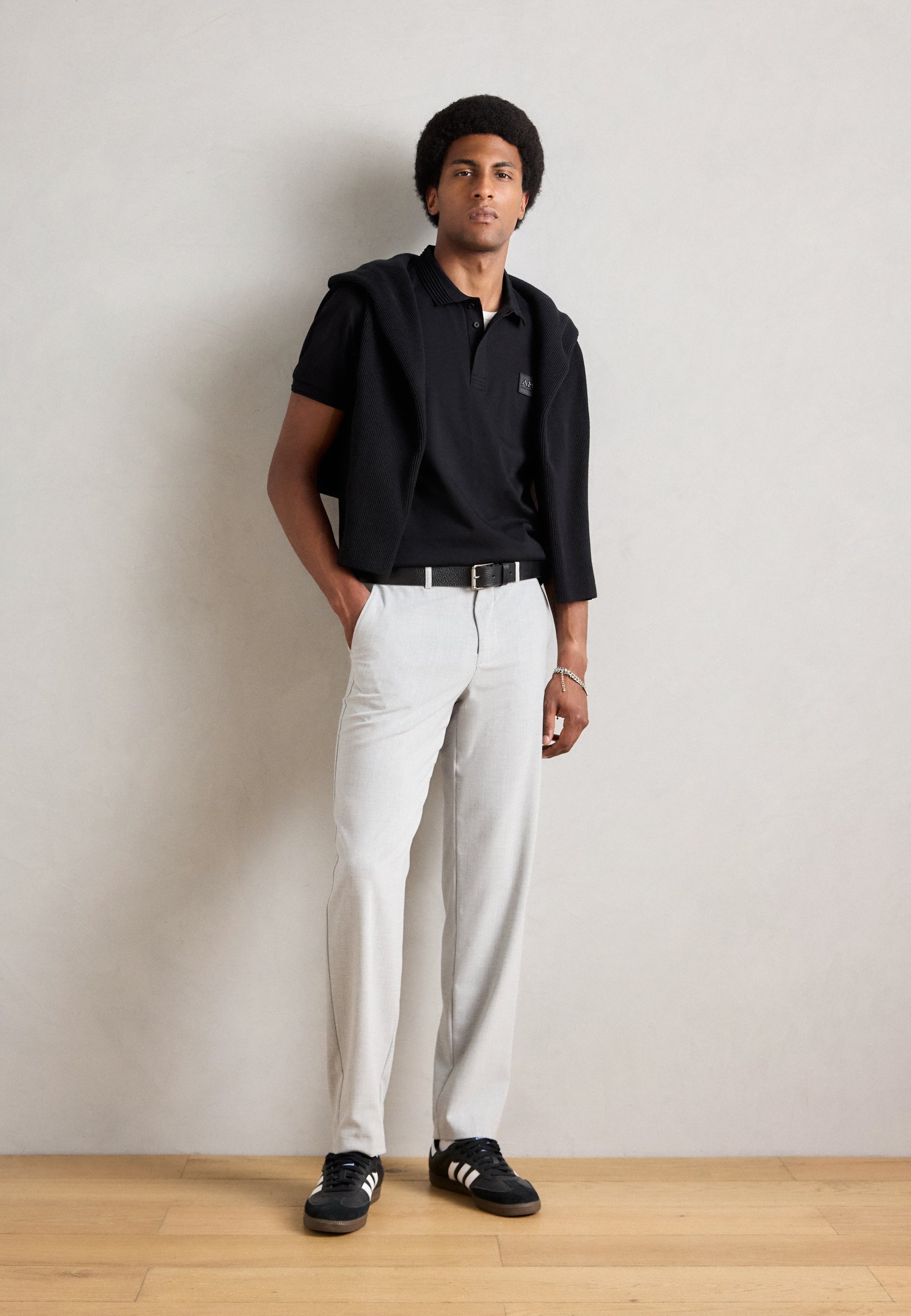 Antony Morato Regular Fit met logo van metaal - Poloshirt - zwart