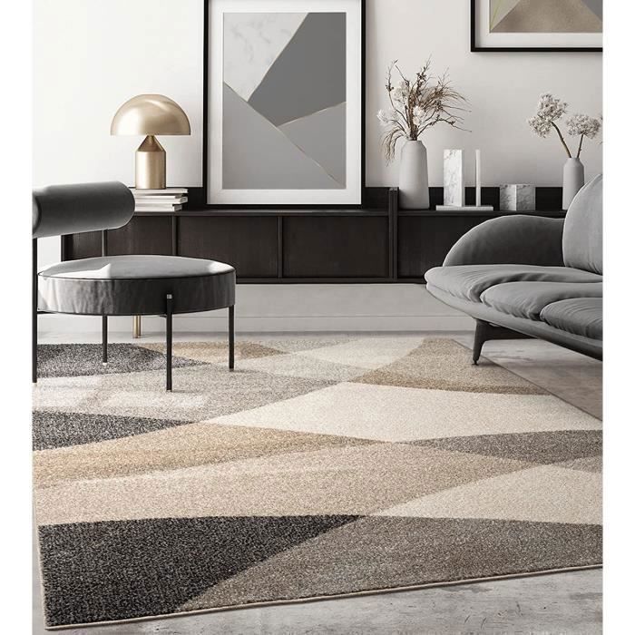 Modern Matta - Mattan PEARL - Vågmönster - Beige 160x220 - Syntet