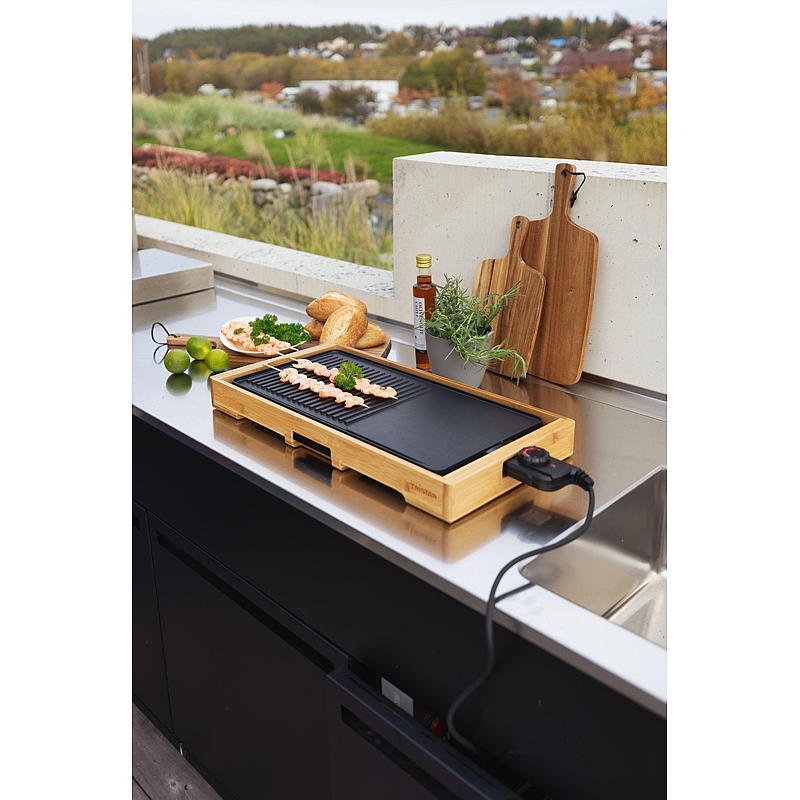 Tristar tafelgrill XL 51x25 cm, bamboe, Tristar