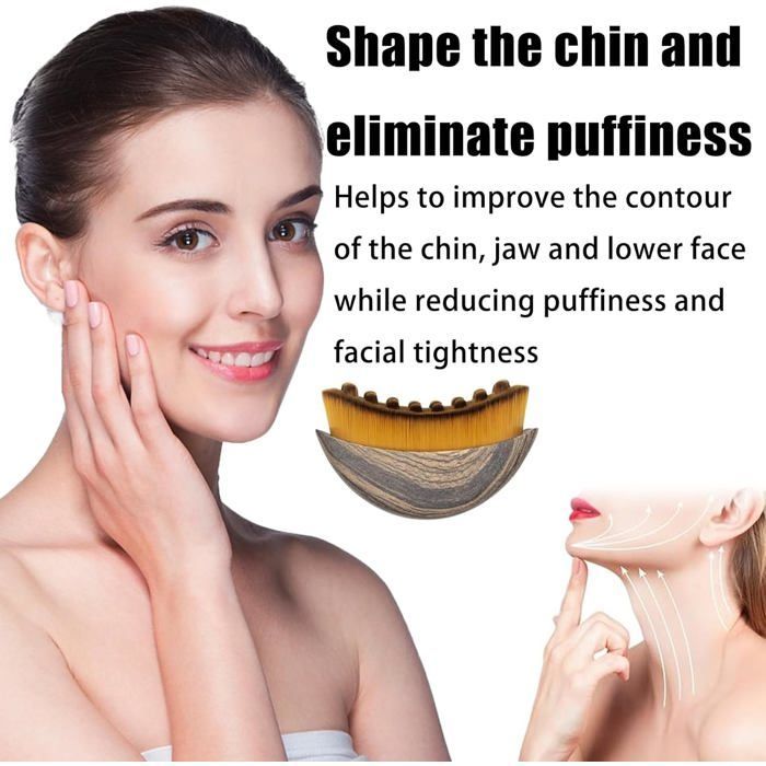 Juego de 2 cepillos para el contorno facial linfático, cepillo de drenaje linfático, cepillos faciales para uso en seco.