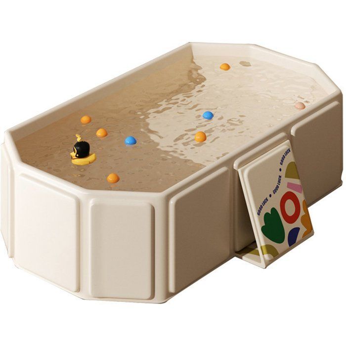 Bañera plegable para bebés con tapón de drenaje - 75 x 45 x 25 cm - Bañera portátil para niños - Fácil de guardar -