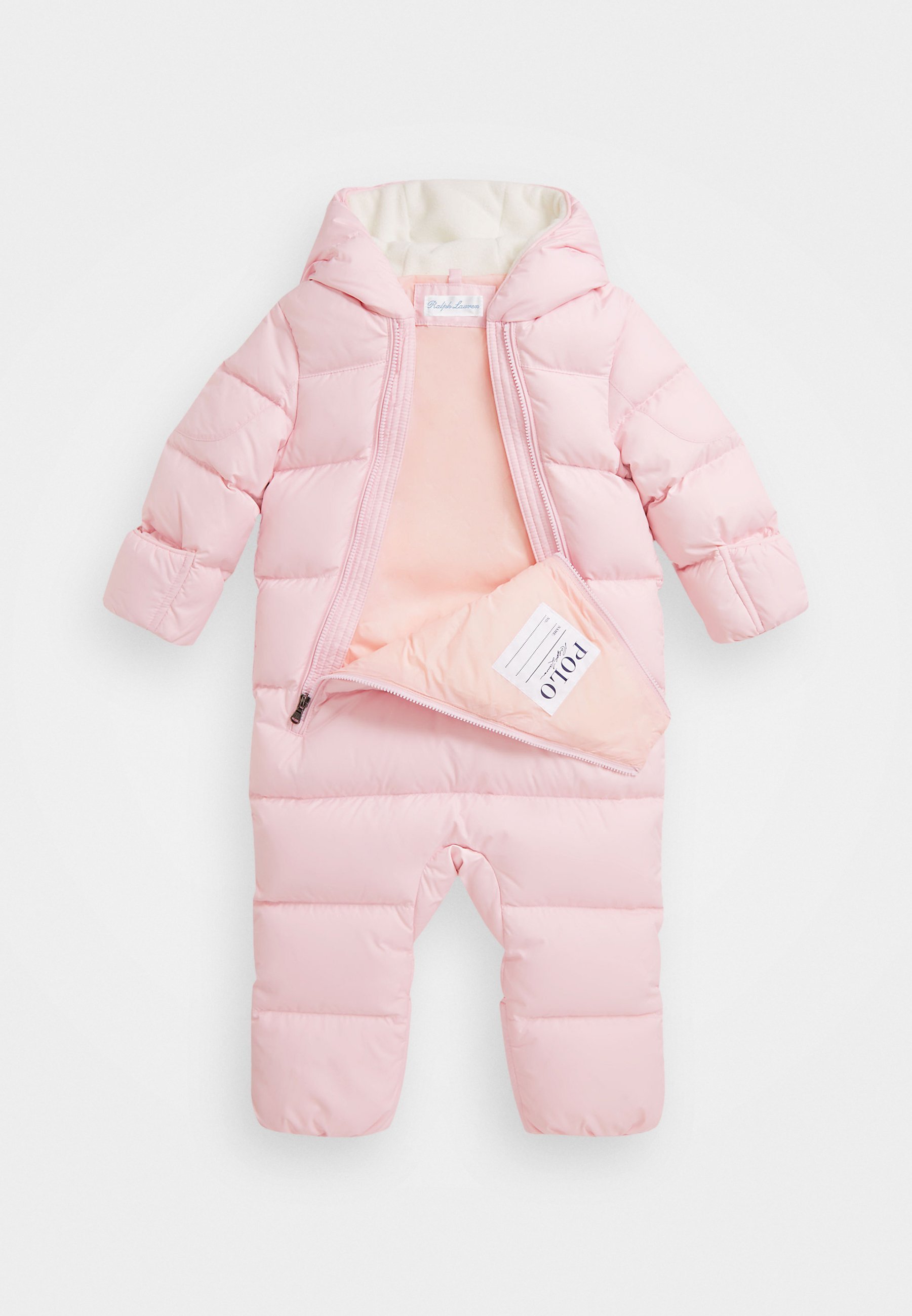 Polo Ralph Lauren Tuta da neve unisex con cappuccio e imbottitura in piuma - un tocco di rosa